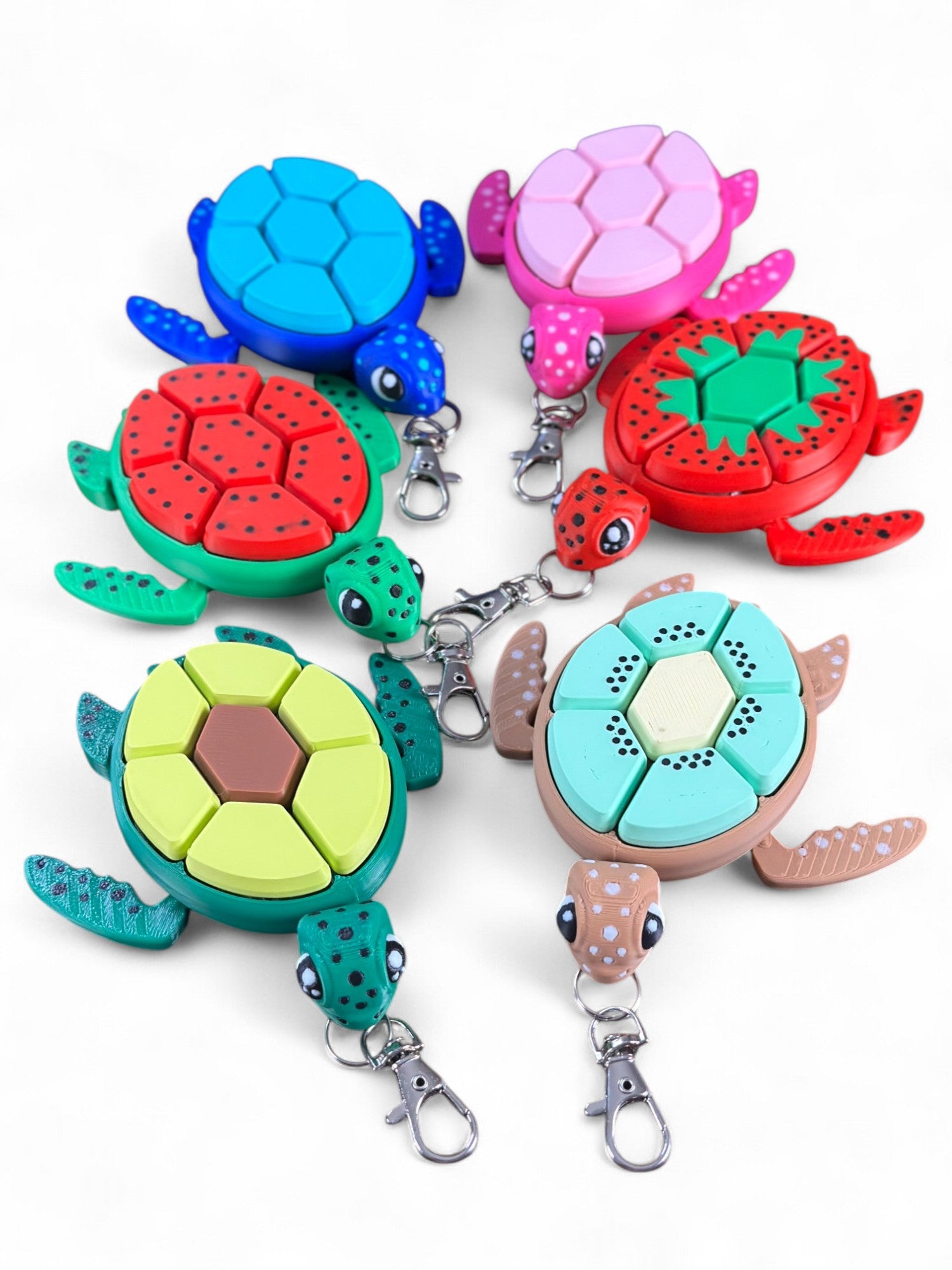 Fidget Clickers - 3D Printed Desktop Fidget Keychains - Collectible Figurines