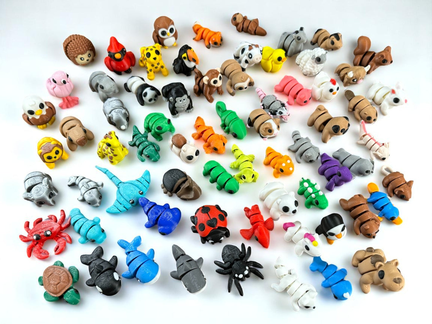 MINI 3D Printed Animal Articulating Fidget Collection - Pocket Pals - Plastic Figures for Home Decor & Playful Movement - Unique Whimsical Addition to Any Room