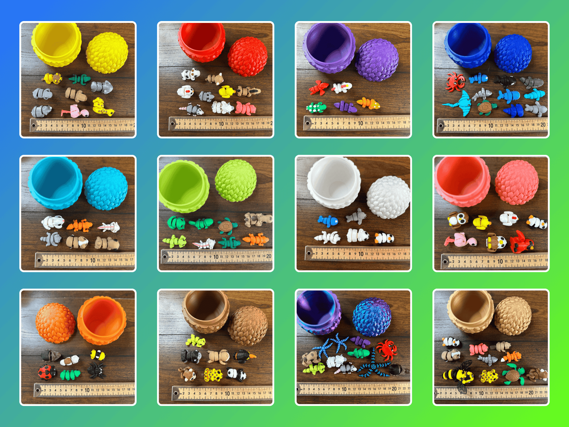 MINI 3D Printed Animal Articulating Fidget Collection - Pocket Pals - Plastic Figures for Home Decor & Playful Movement - Unique Whimsical Addition to Any Room